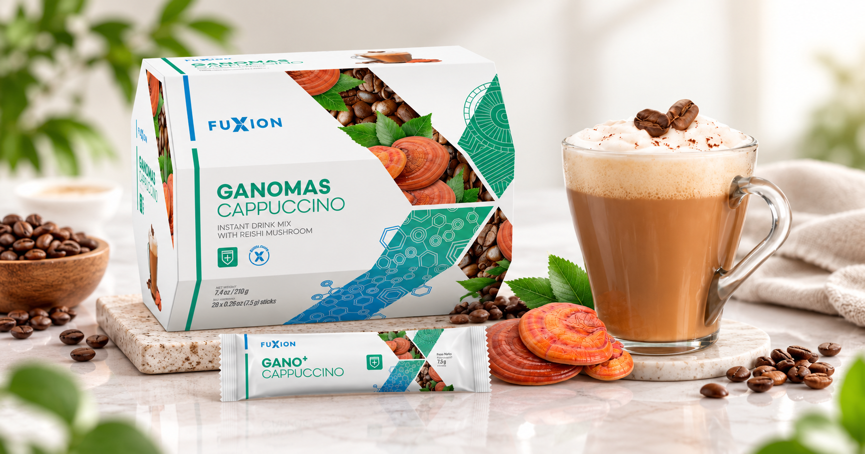 Ganomas Cappuccino Fuxion: Ganoderma y bienestar diario